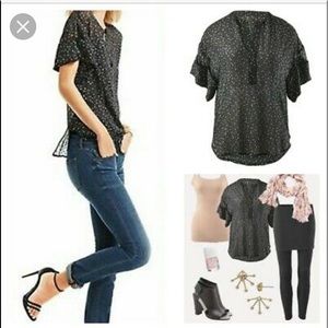 CAbi Swiss Dot Blouse Small like new condition